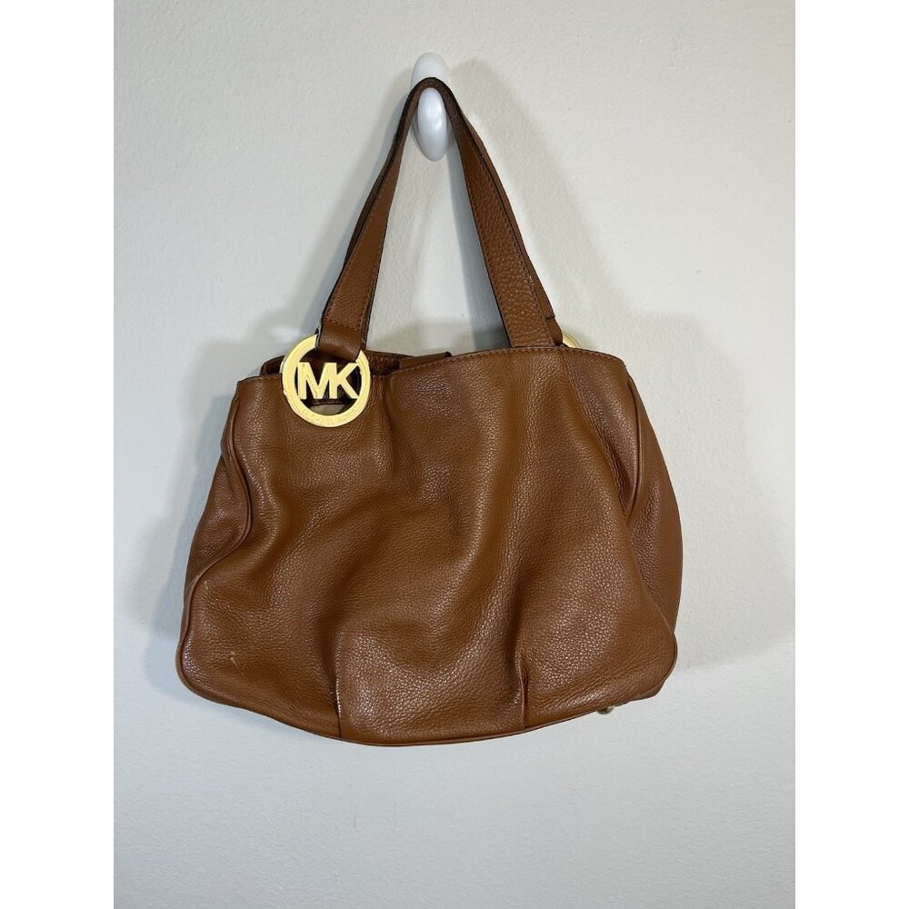 Michael Kors Fulton Large Leather East West Tote Bag luggage color - Picture 2 of 16